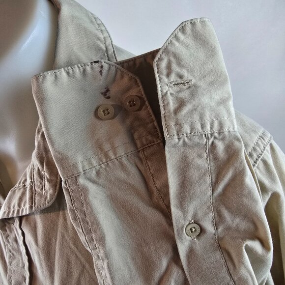 Craghoppers Button Up Shirt Mens Medium Tan Long Sleeve Outdoor Hiking Travel - Picture 7 of 13